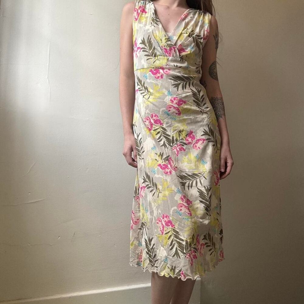 Vintage i.e. Petite 2000s Floral Sun Dress Small Y2K Spring Summer Easter